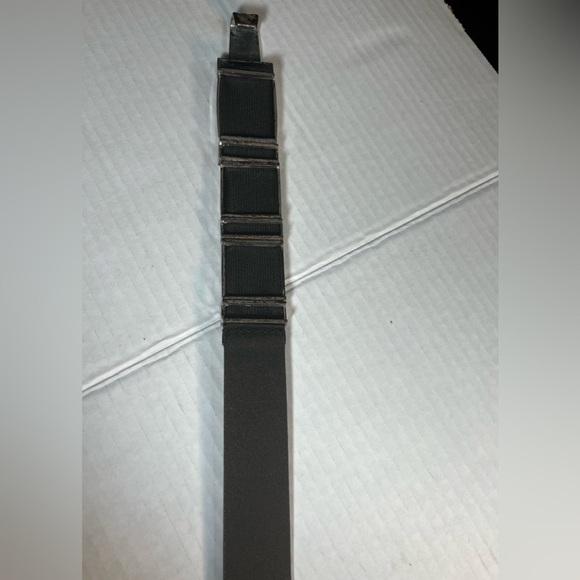 Chico's Leather Silver Black Boho Stretchy Y2K Artsy eclectic Sz Medium has wear - Picture 8 of 16